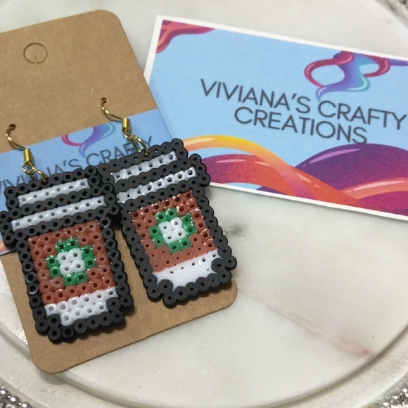 Starbucks coffee cup theme earrings - Picture 1 of 1
